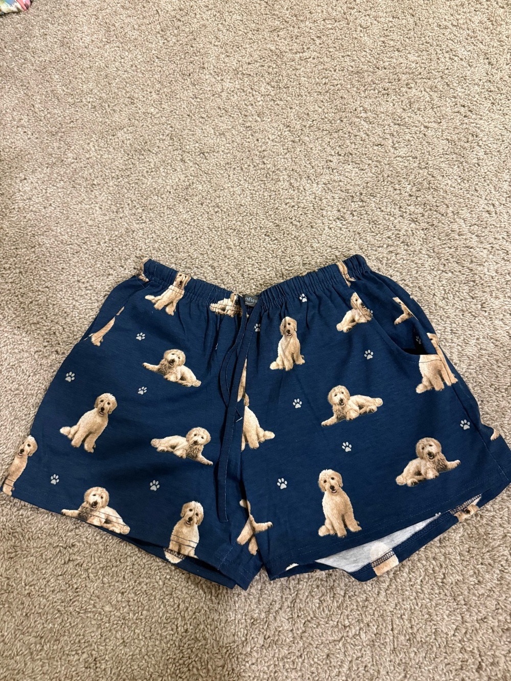 Comfies Navy Blue Puppy Print Girls' Shorts